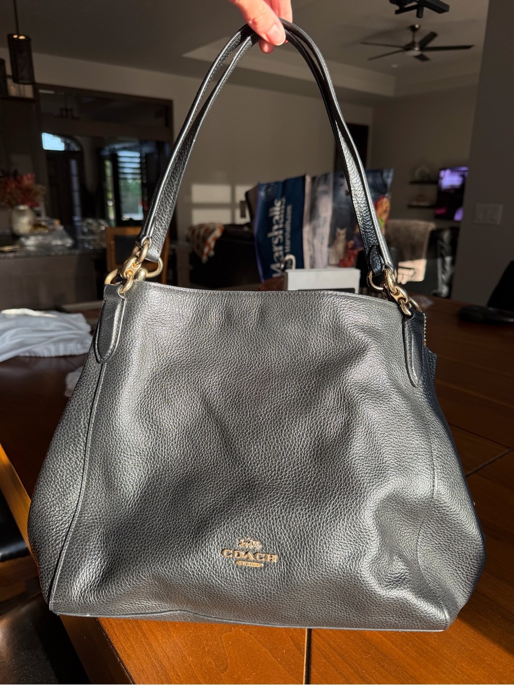 Coach Black Leather Shoulder Bag Medium